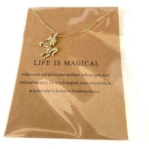 Unicorn Necklace Gold Tone Girl’s Jewelry